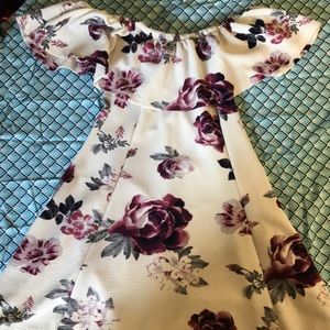 off the shoulder floral dress